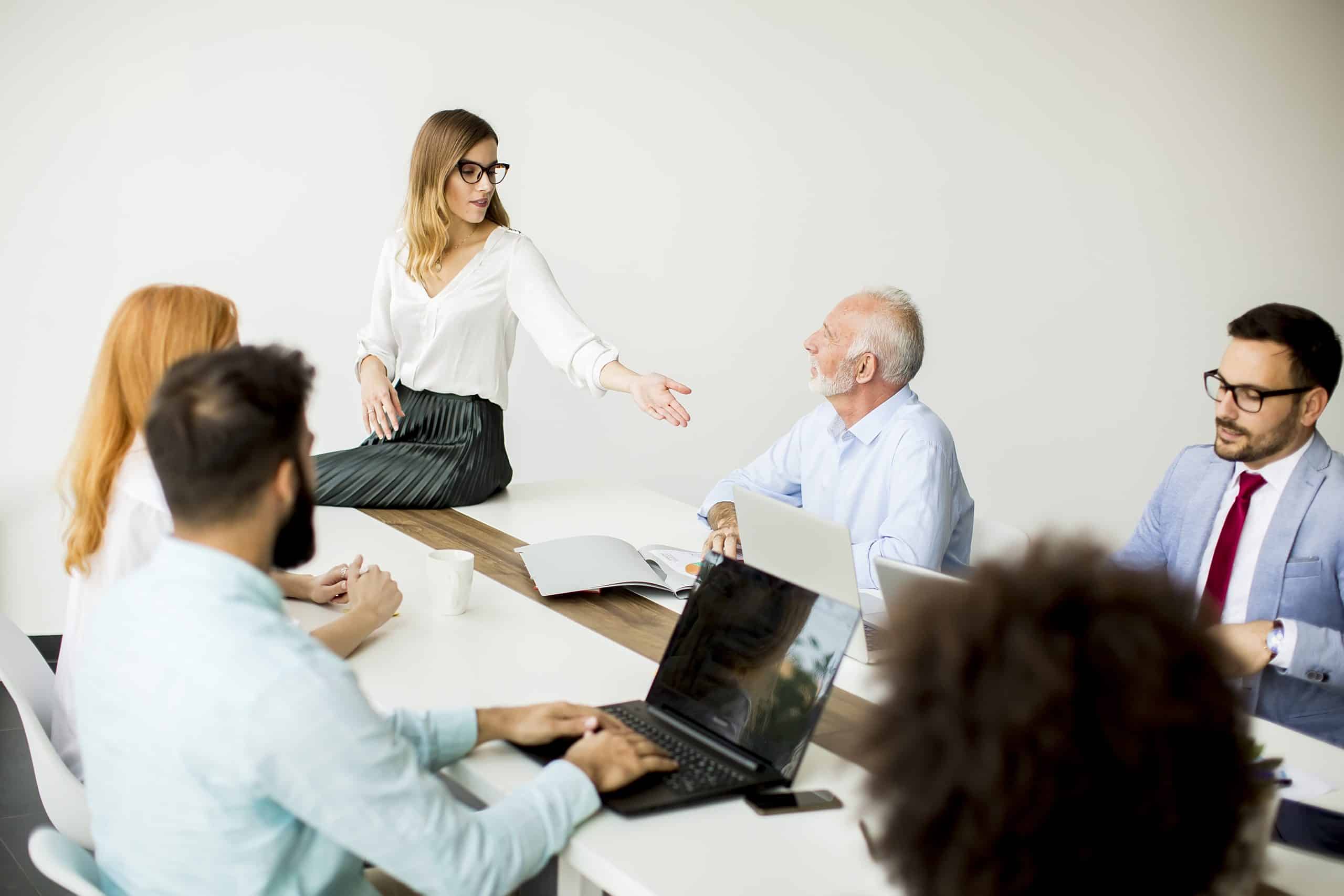 Group of people working in the modern office