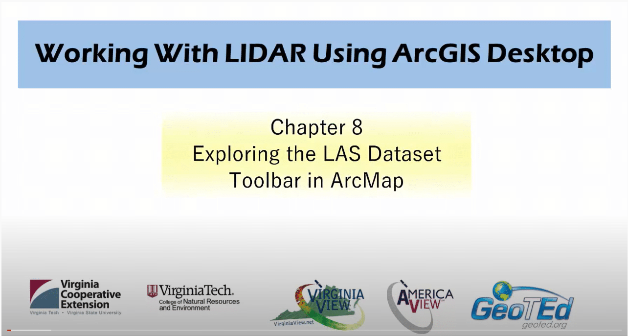 Ch 8 Exploring the LAS Dataset Toolbar in ArcMap National Center for